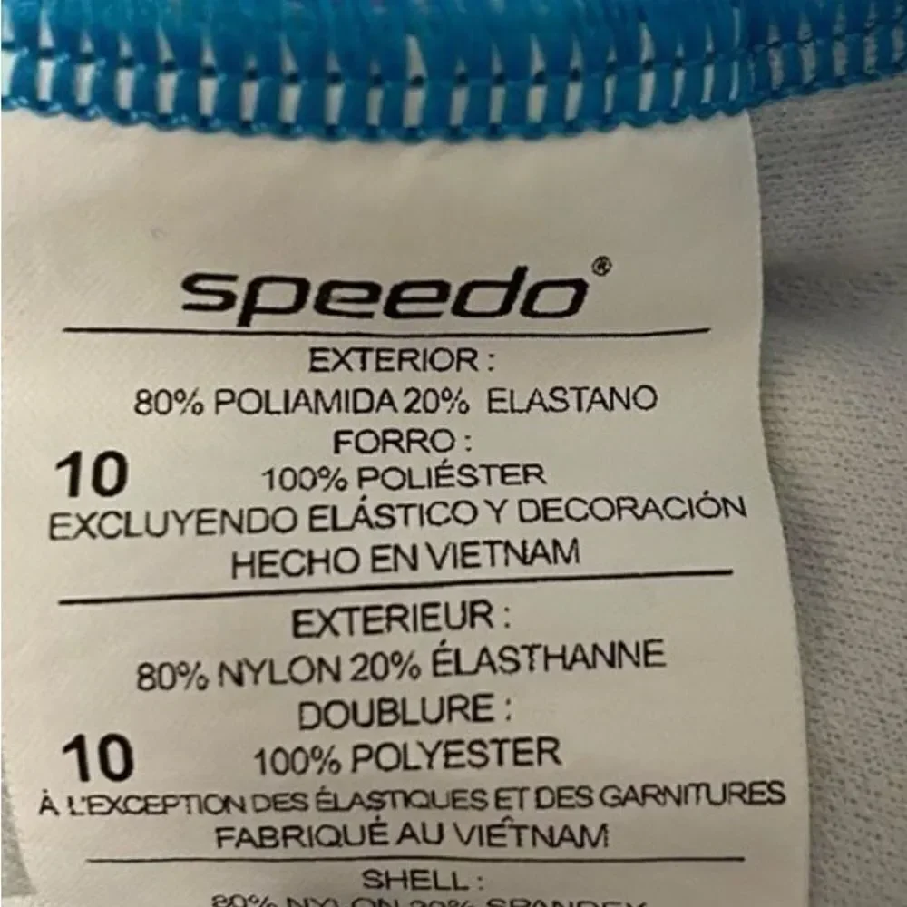 speedo blue purple and white one piece bathing suit/10